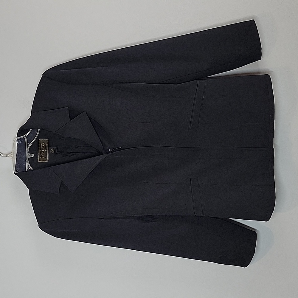 Vintage EXPRESS black zip front blazer jacket 7/8